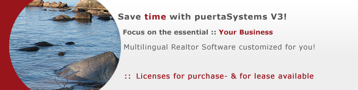International Trader and Business Software : Real Estates software :: Yachts agency software :: for jewels and cosmetics : puertaSystems V3